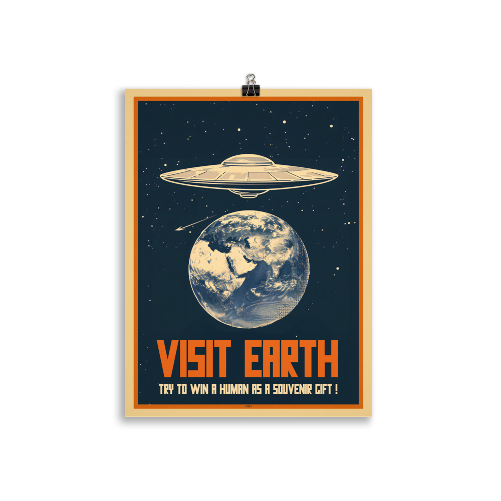 Poster Vintage Humoristique "Travel to Earth" – Image 2