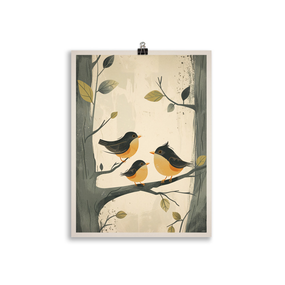 Poster Vintage Chambre d'enfant "Trois Petits Oiseaux" – Image 2