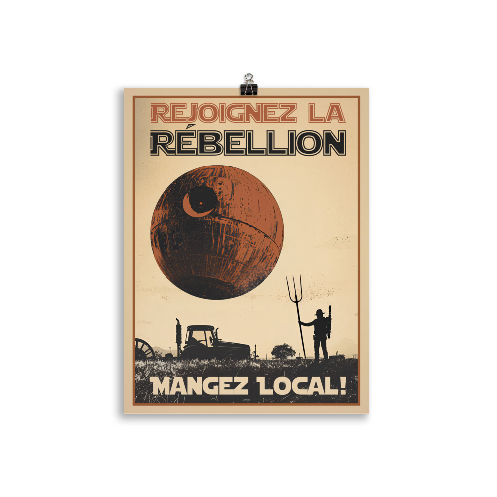 Poster Propagande Humour Agriculteur "Rejoignez la Rébellion, Mangez local !" Star Wars – Image 2