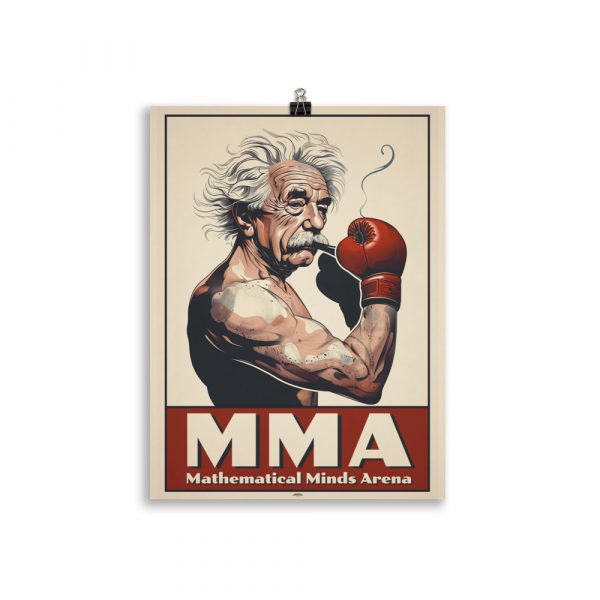 Poster Vintage "Albert Einstein MMA" (Mathematical Minds Arena) – Image 2