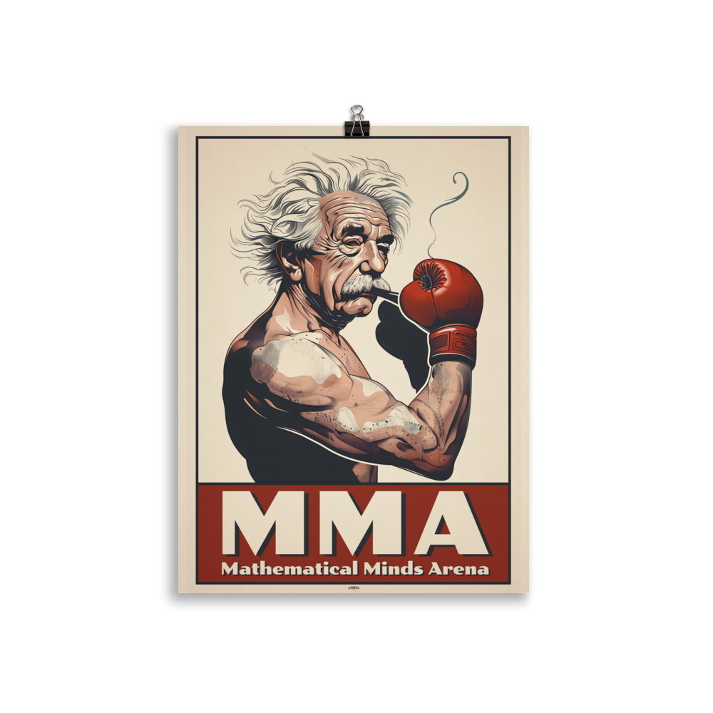 Poster Vintage "Albert Einstein MMA" (Mathematical Minds Arena) – Image 2