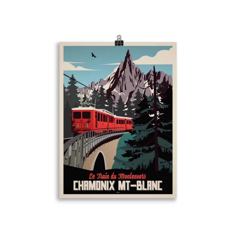 Poster Travel Vintage "Le train du Montenvers, Chamonix Mt-Blanc" – Image 2