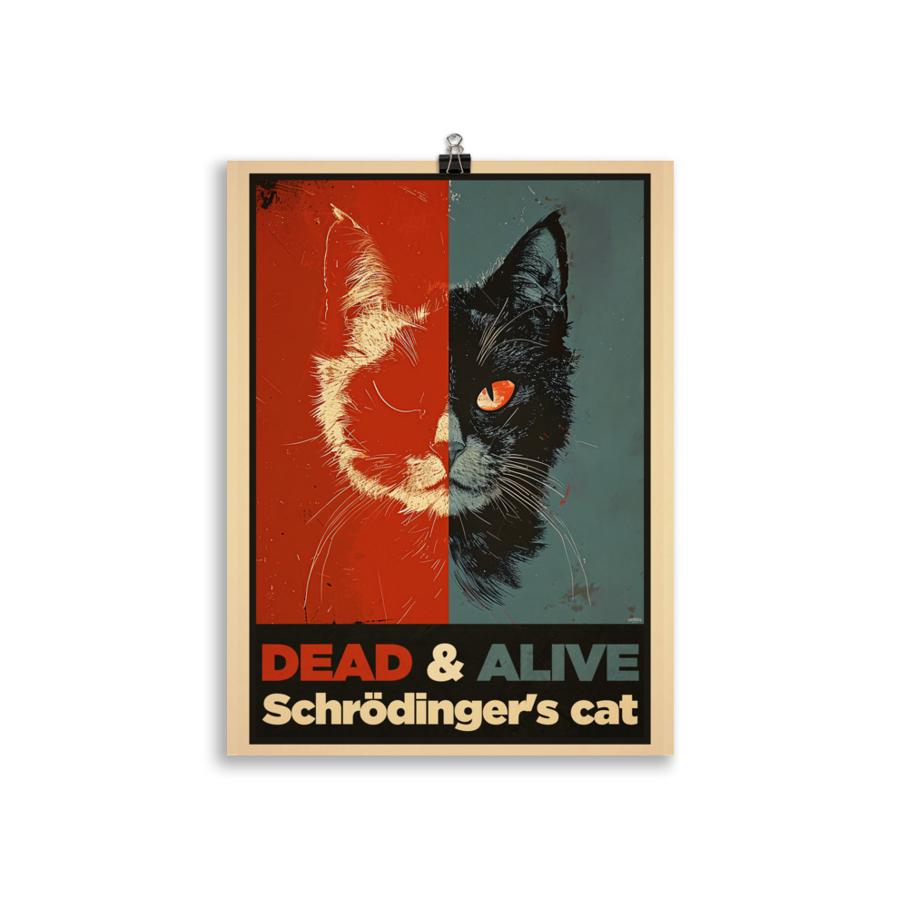 Poster Grunge " Schrödinger's cat" Humour – Image 2