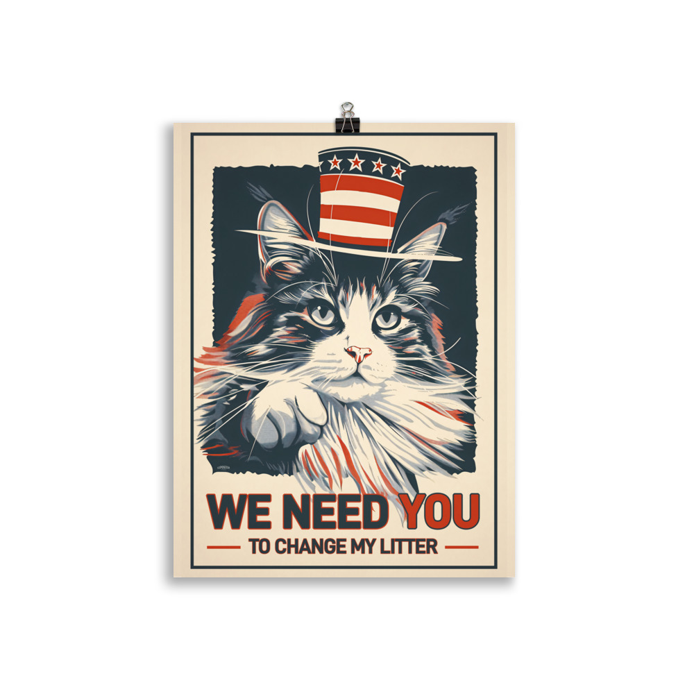 Poster Humour Oncle Chat "We need You" – Image 2