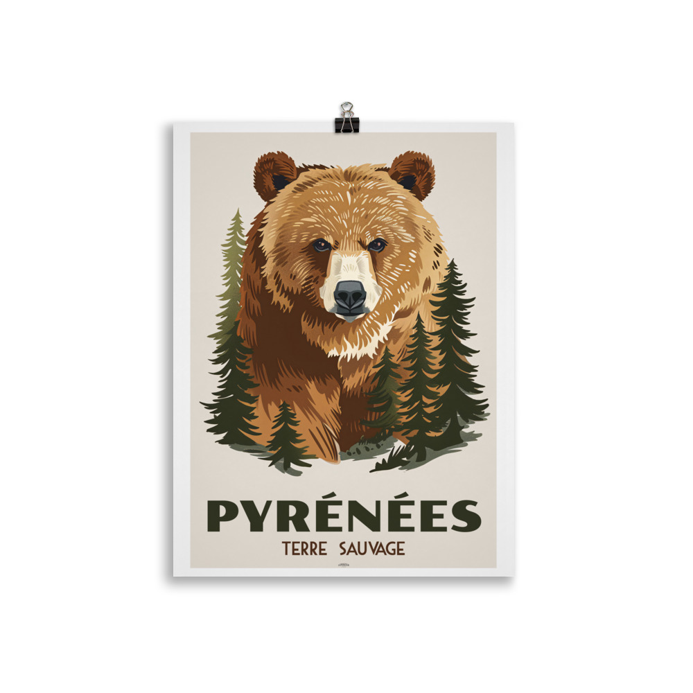 Poster Vintage "L'ours des Pyrénées, terre sauvage" – Image 2