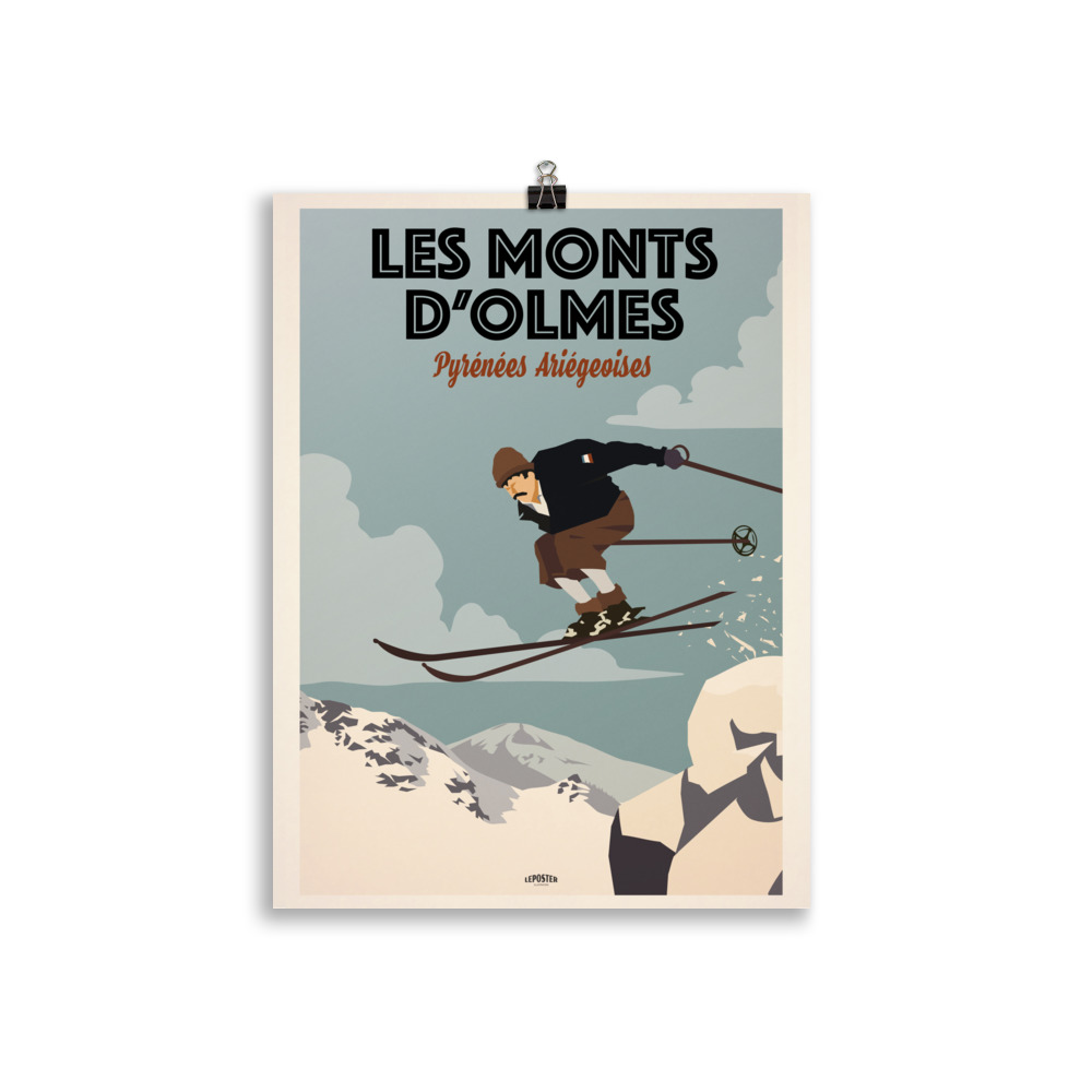 Poster Travel Vintage "Ski aux Monts d'Olmes" – Image 2
