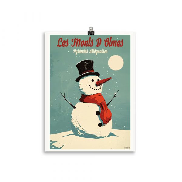 Poster Vintage "Bonhomme de Neige des Monts d'Olmes" – Image 2