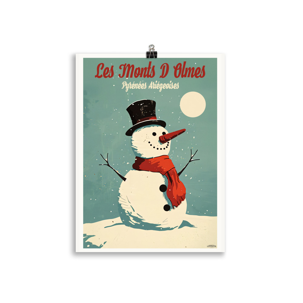 Poster Vintage "Bonhomme de Neige des Monts d'Olmes" – Image 2