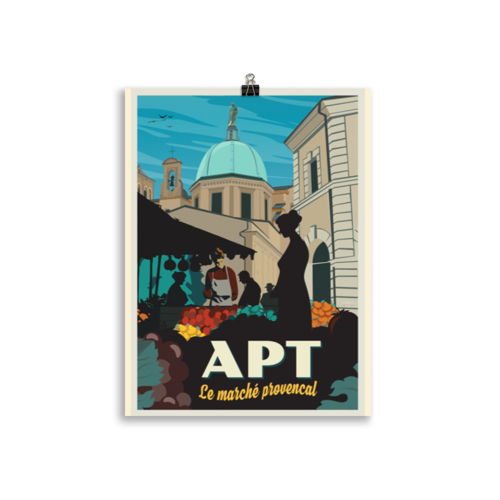 Poster Travel Vintage" APT, Le Marché Provençal" – Image 2