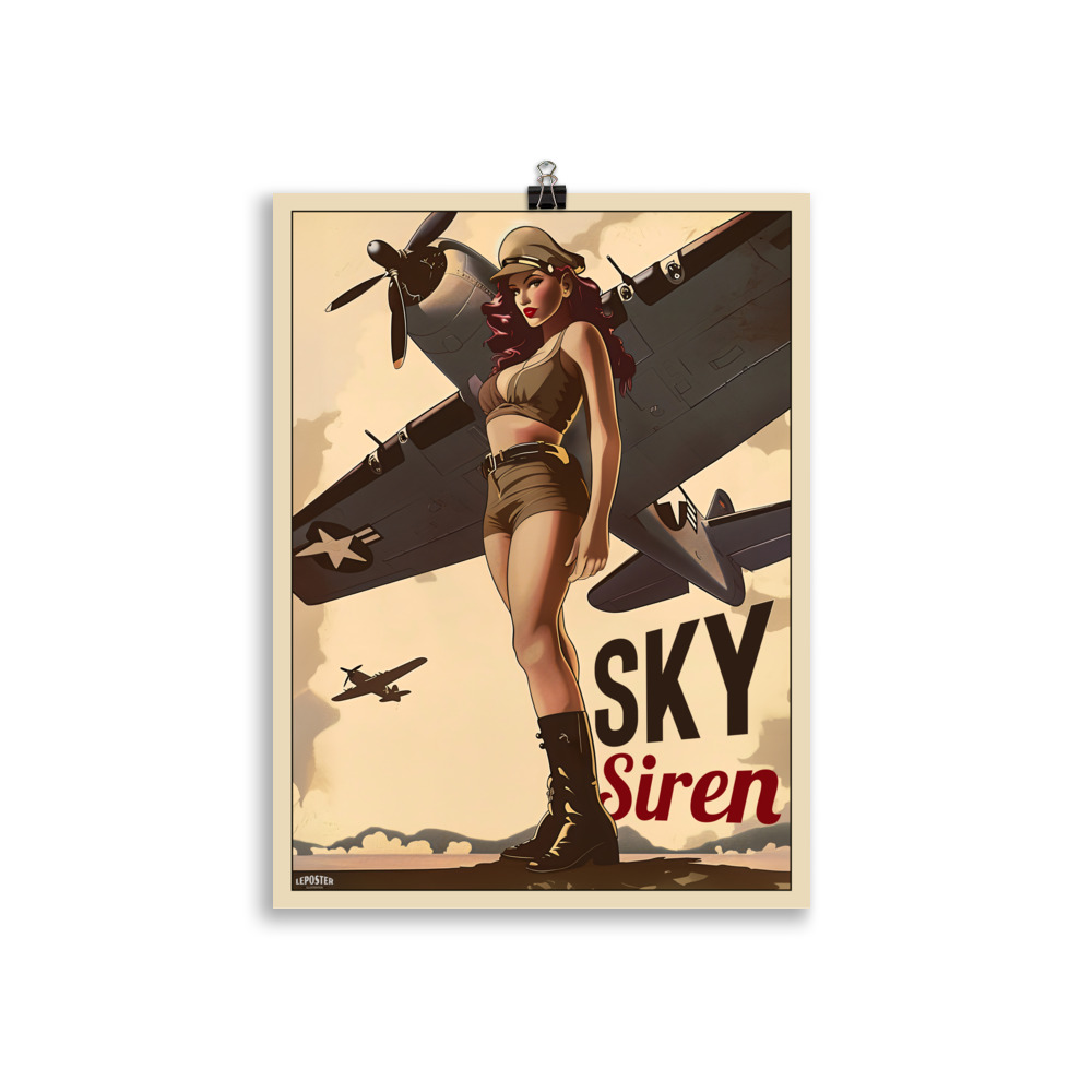 Poster Pin-Up Wings Rétro "Sky Siren" – Image 2