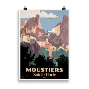 Poster vintage "Moustiers Sainte-Marie" Provence