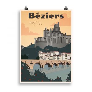 Poster Vintage " Cathédrale de Béziers"