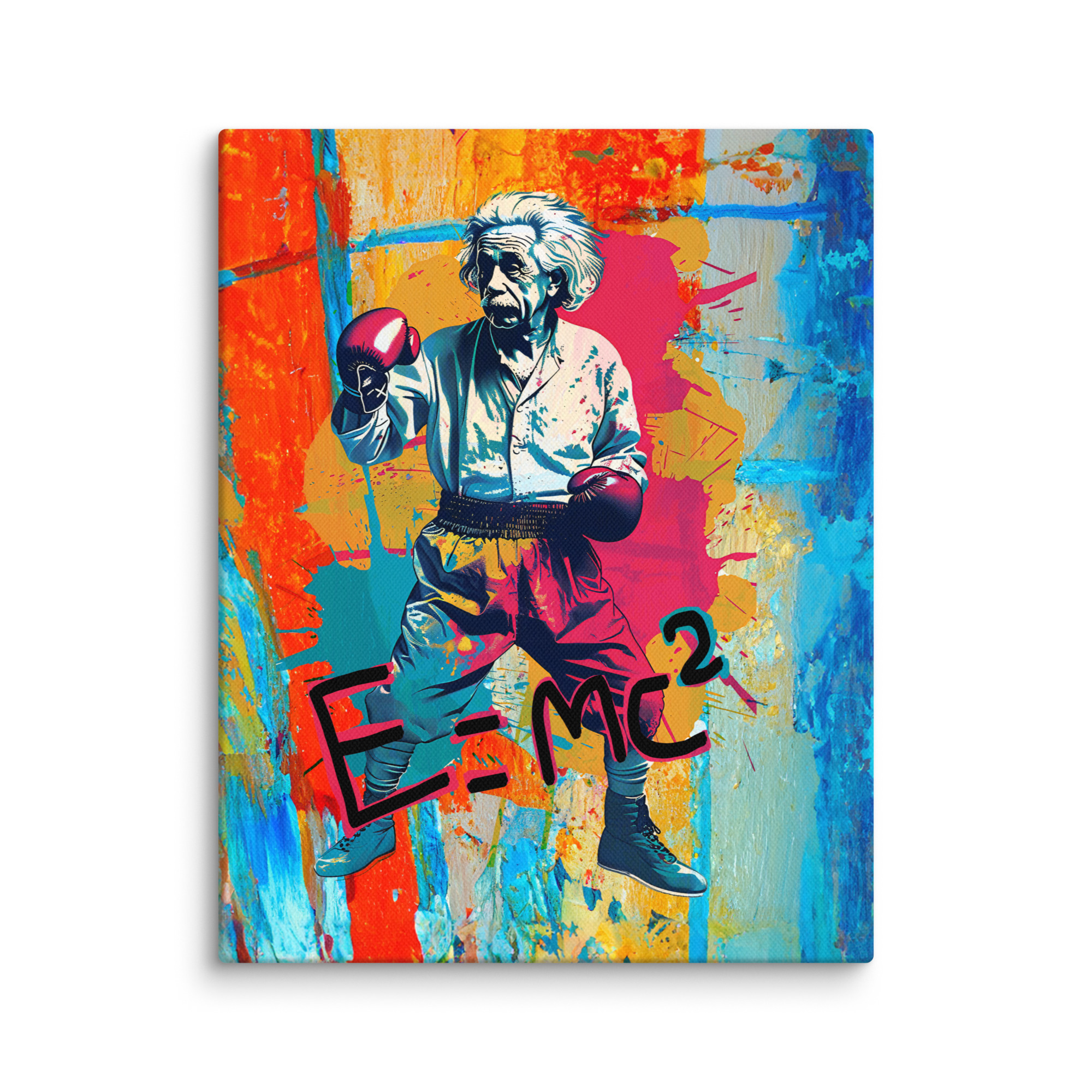 Toile Pop Art "Albert Einstein Boxing" – Image 2