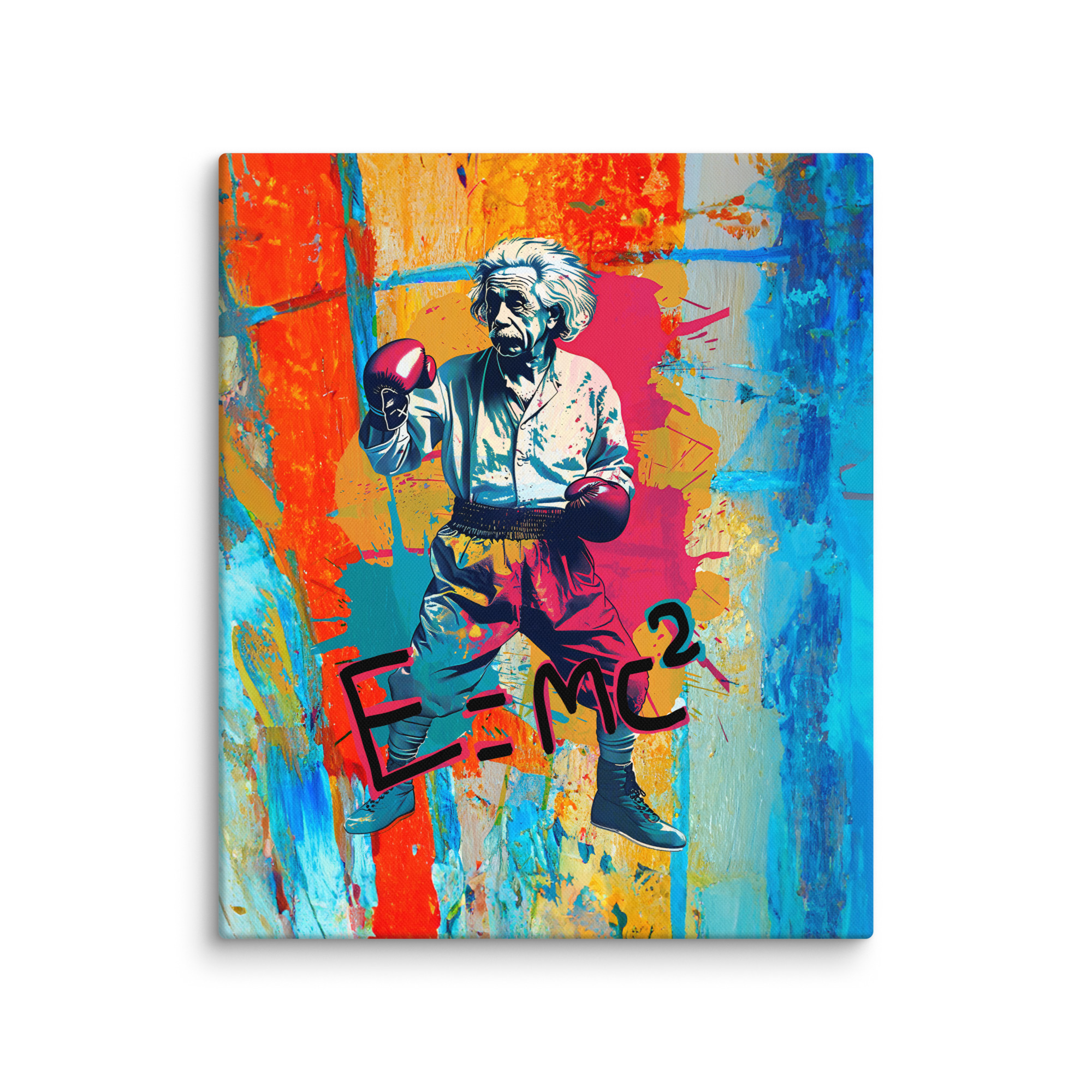 Toile Pop Art "Albert Einstein Boxing" – Image 3