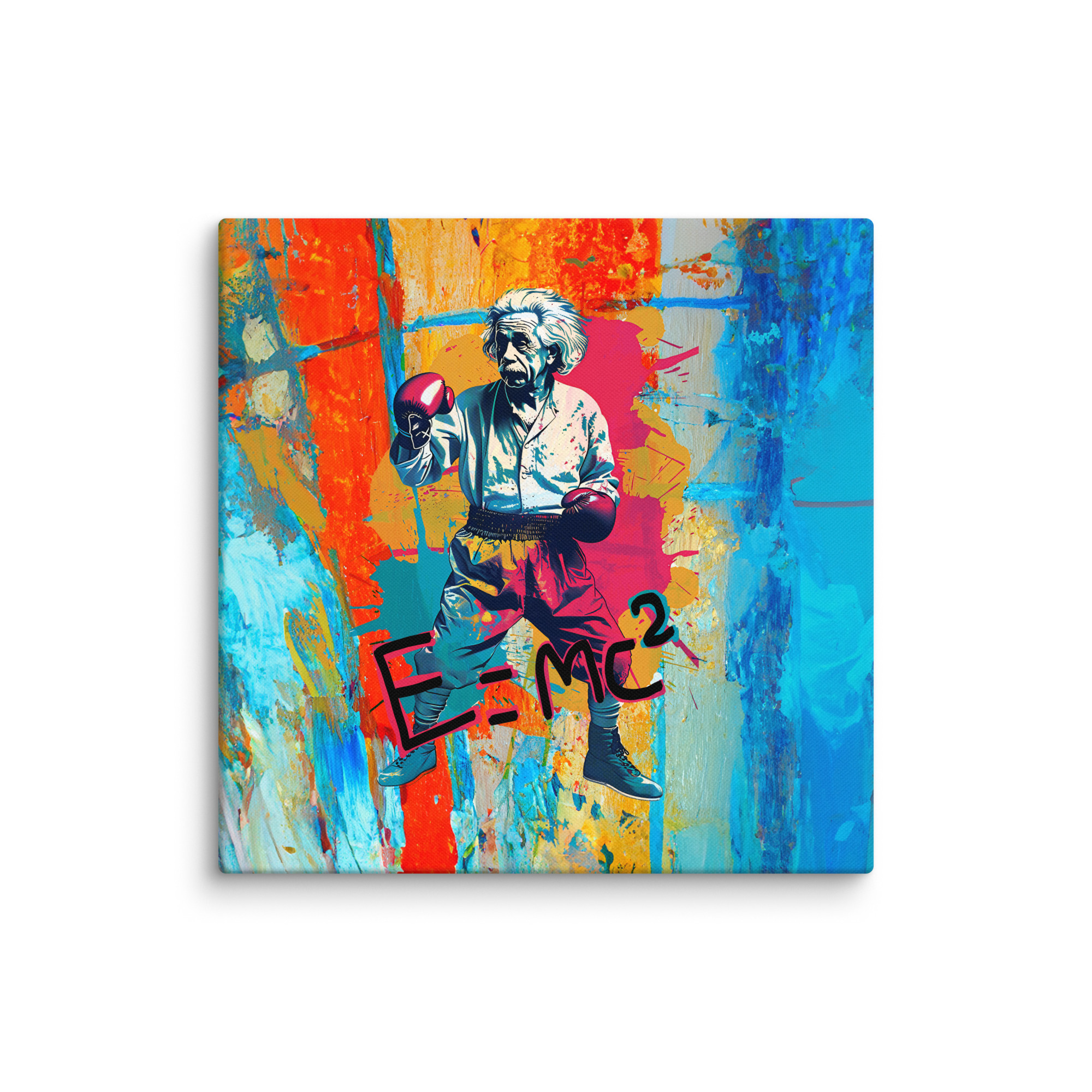 Toile Pop Art "Albert Einstein Boxing" – Image 4