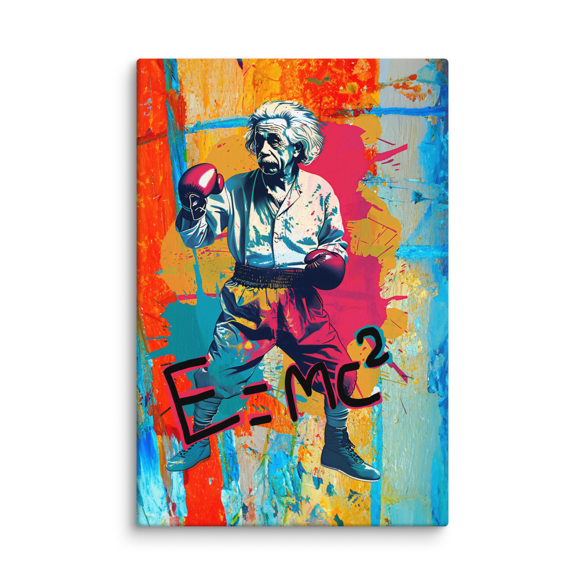 Toile Pop Art "Albert Einstein Boxing" – Image 8