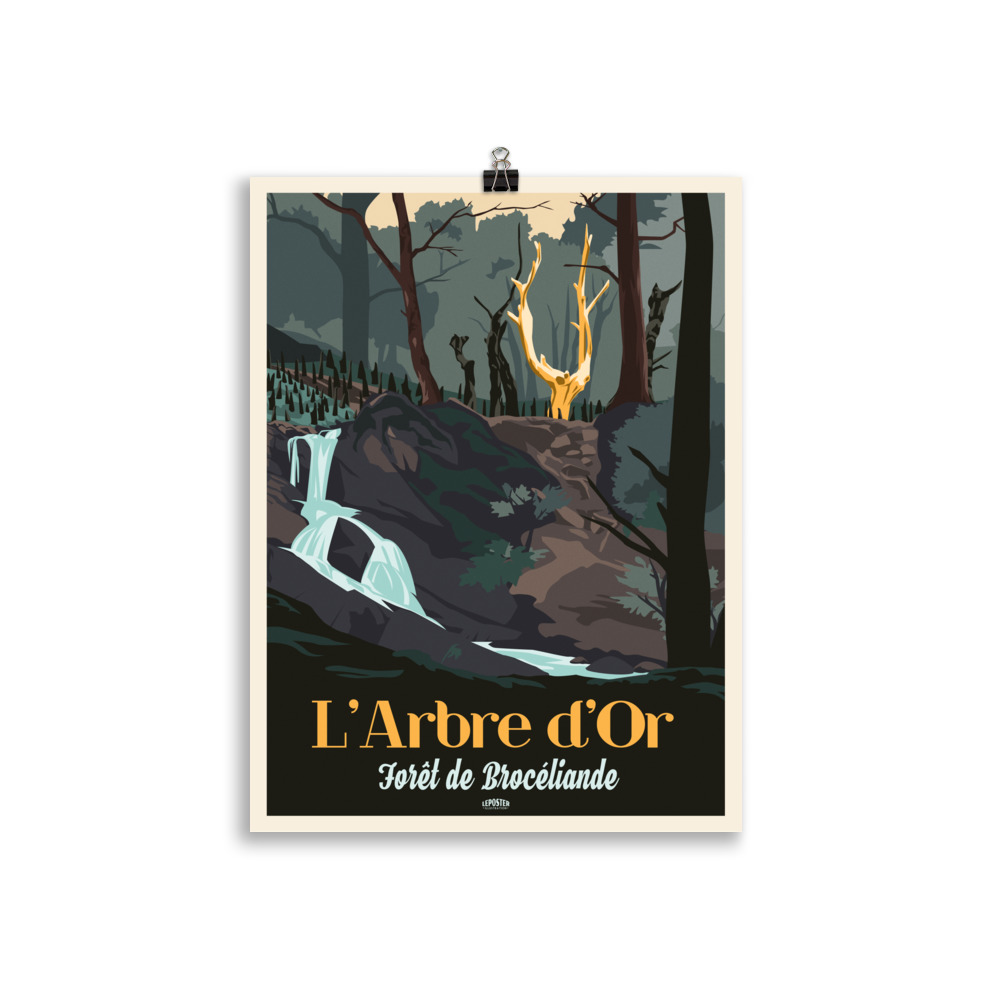 Poster Vintage "Arbre d'Or – Forêt de Brocéliande" – Image 2