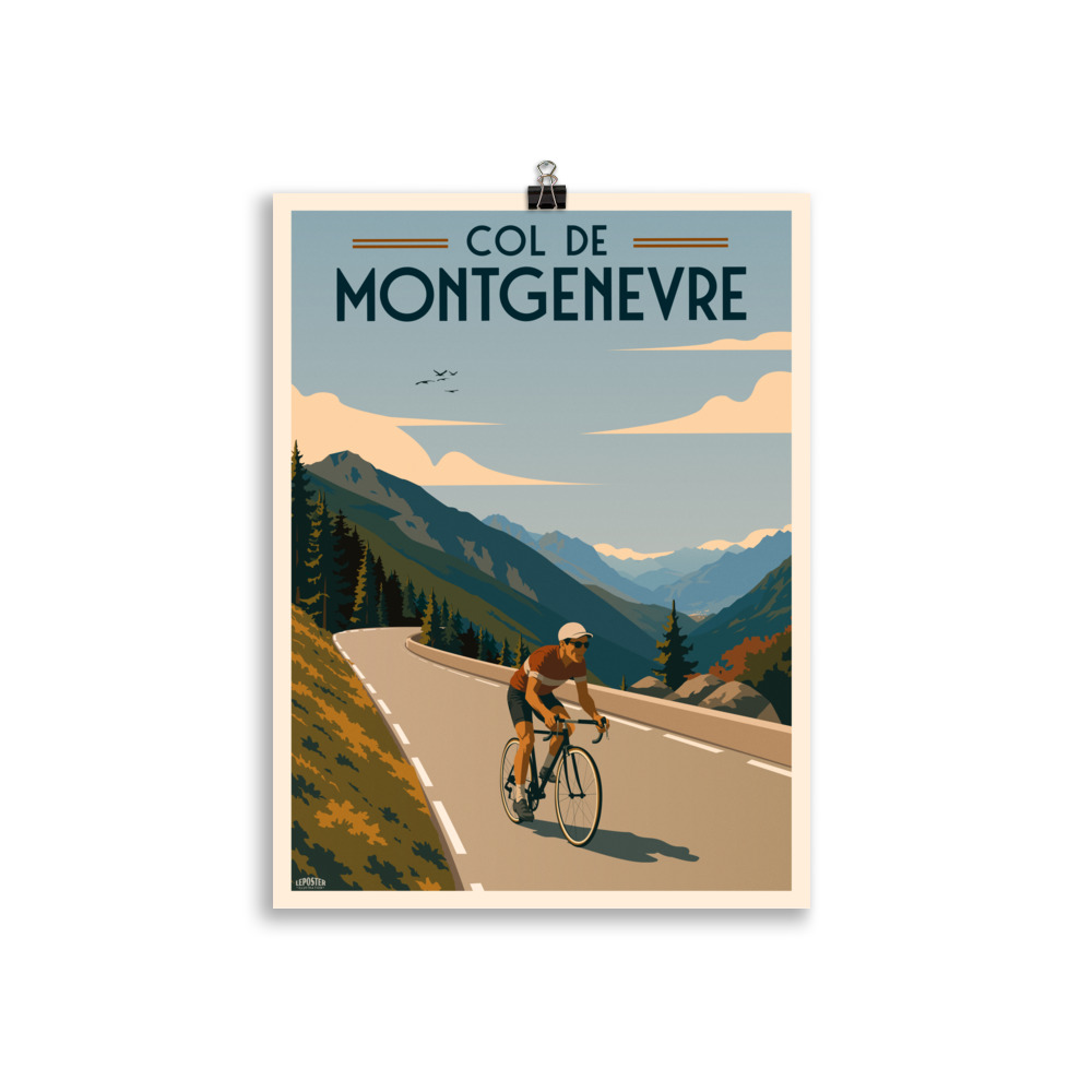 Poster Vintage "Col de Montgenèvre – Cyclisme" – Image 2