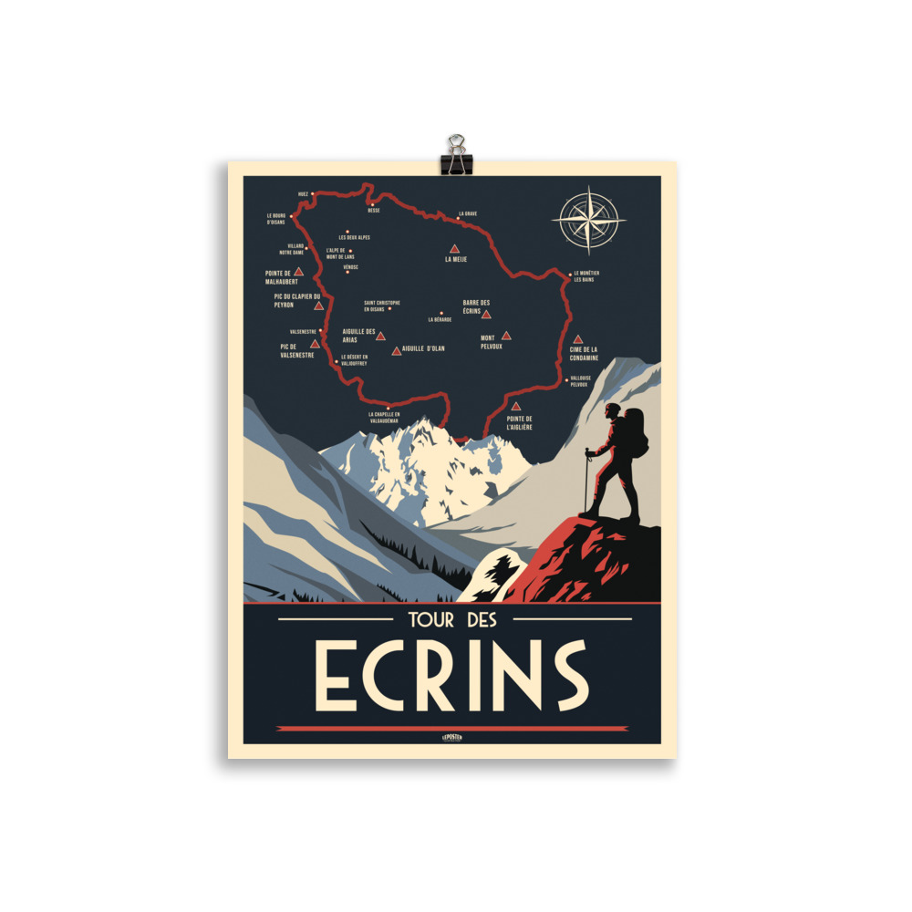 Poster Vintage "Tour des Écrins" – Style Art Déco – Image 2